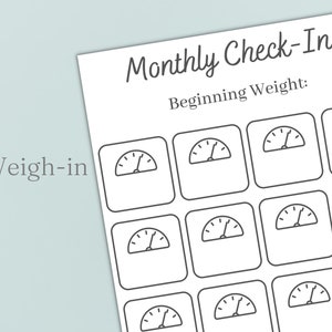 Monthly Weigh-in Weight Loss Calendar, Weight Loss Tracker, Weight Loss Journal, Weight Loss ...