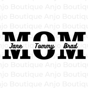 Mom Split Name Mom, Mother, Mother&#39;s Day, Mom cut file, Mom outline, SVG PNG PDF and more | Silhouette Cricut cutting Ready Instant Download