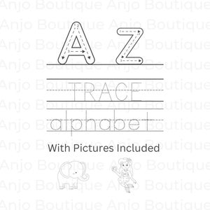 El mundo de los niños pequeños traza letras mayúsculas y minúsculas, las 26 letras, Colorea las letras, Actividad de aprendizaje del ABC, PDF PNG para niños pequeños con imágenes
