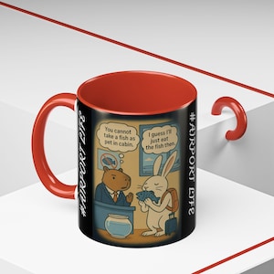 Taza de café con temática de animales, divertida taza con animales, humor de la TSA, regalo para amantes de los perros, taza de café con animales de servicio