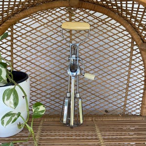 Vintage Egg Beater Hand Mixer Metal with Plastic Handles