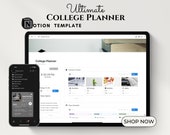 Notion Student Template College Student Planner Academic Productivity Planner All In One Student Planner College Tracker Notion Template