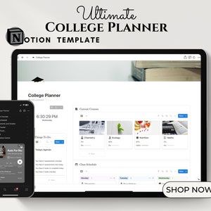 Notion Student Template College Student Planner Academic Productivity Planner All In One Student Planner College Tracker Notion Template