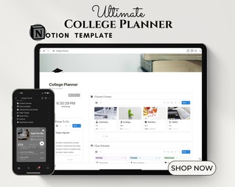 Modèle étudiant Notion Agenda étudiant universitaire Planificateur de productivité scolaire tout-en-un Agenda étudiant universitaire Modèle notion