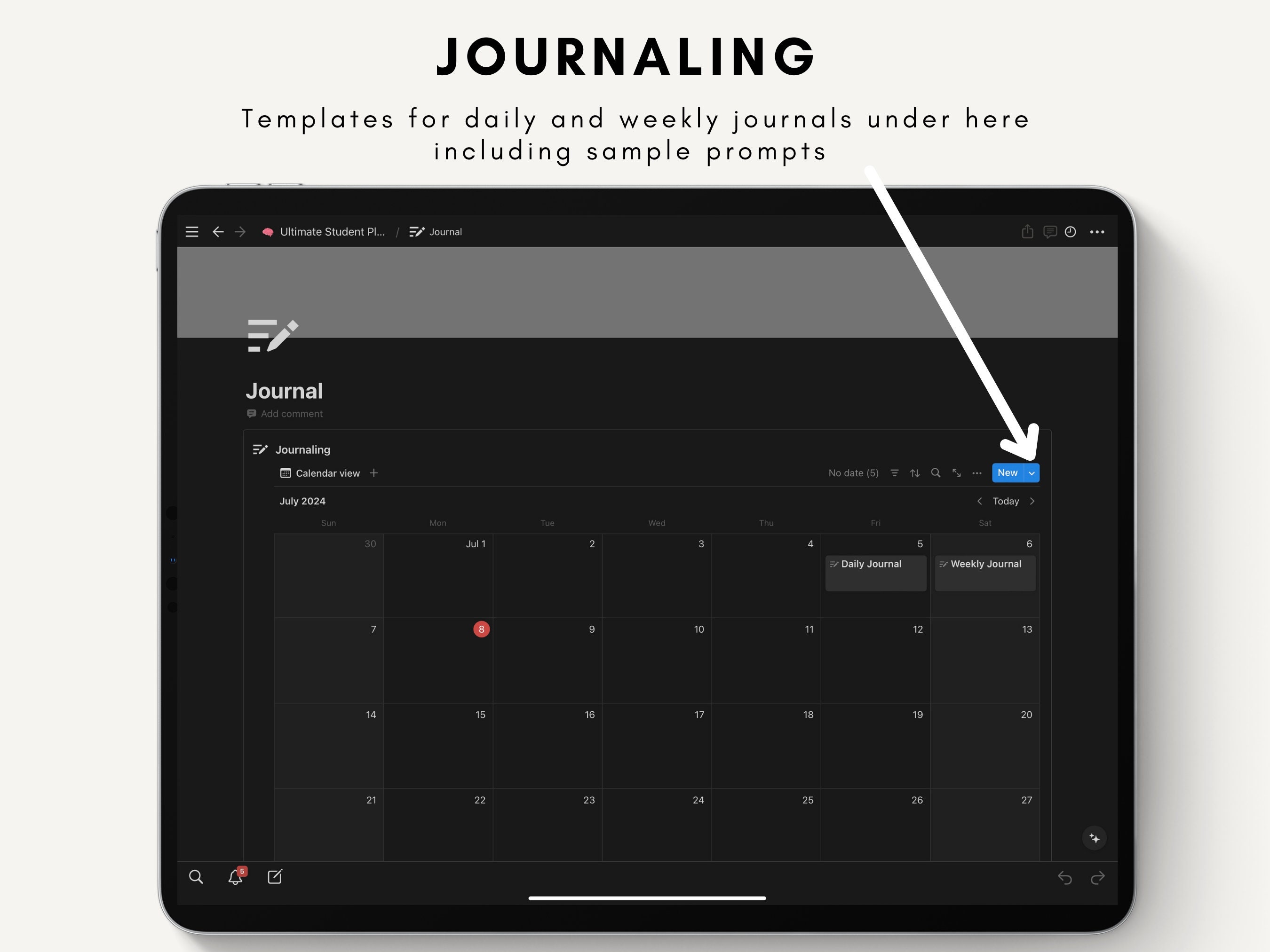 Notion Dark Mode Aesthetic Planner, Ultimate Student Life Planner ...
