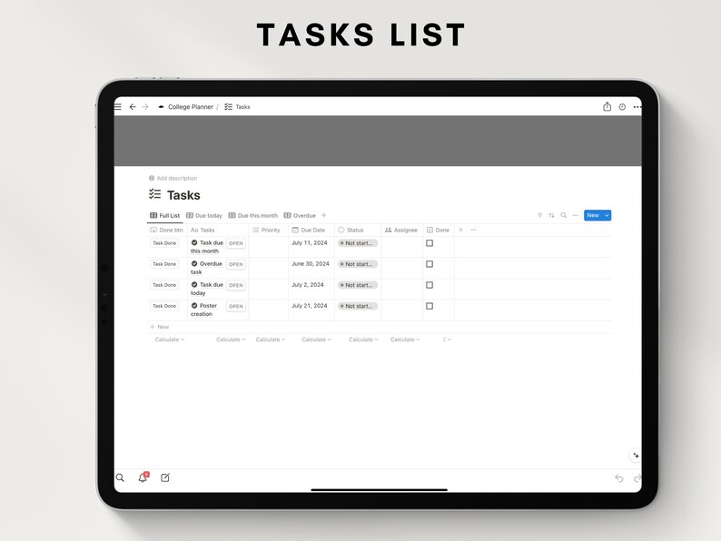 Notion Student Template College Student Planner Academic Productivity ...