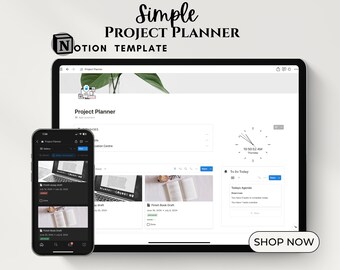 Modèle de gestion de projet Notion Planificateur de projet Planificateur de productivité Notion Suivi des tâches Modèle de planification de la progression Planificateur de gestion