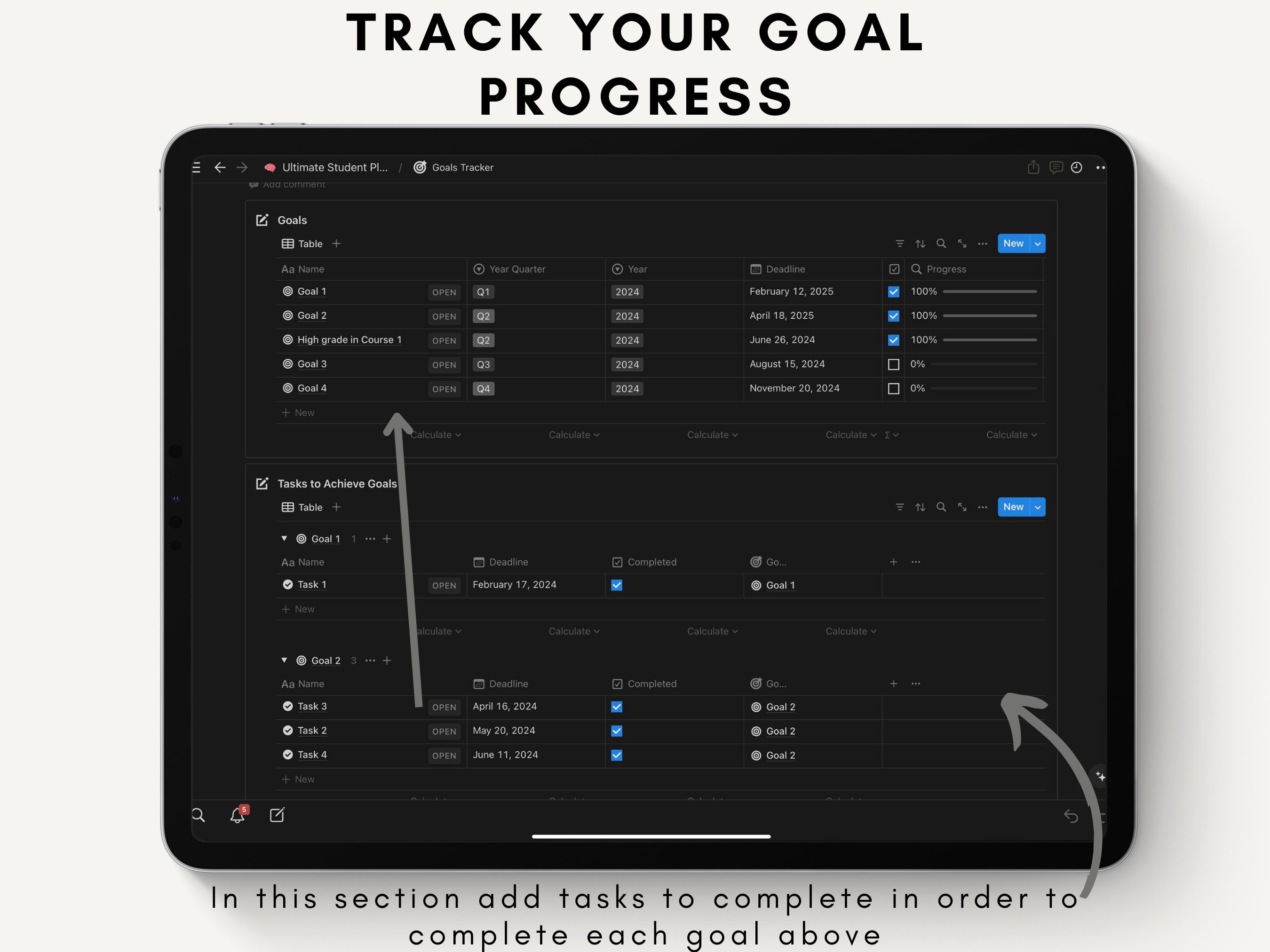 Notion Dark Mode Aesthetic Planner, Ultimate Student Life Planner ...