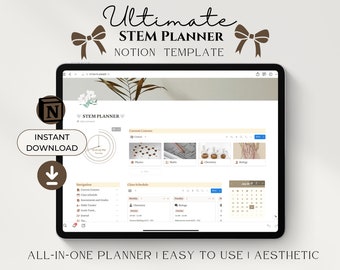 L'agenda idéal pour les idées, agenda académique STIM, agenda Aesthetic That Girl, tableau de bord pour étudiant, modèle tout-en-un
