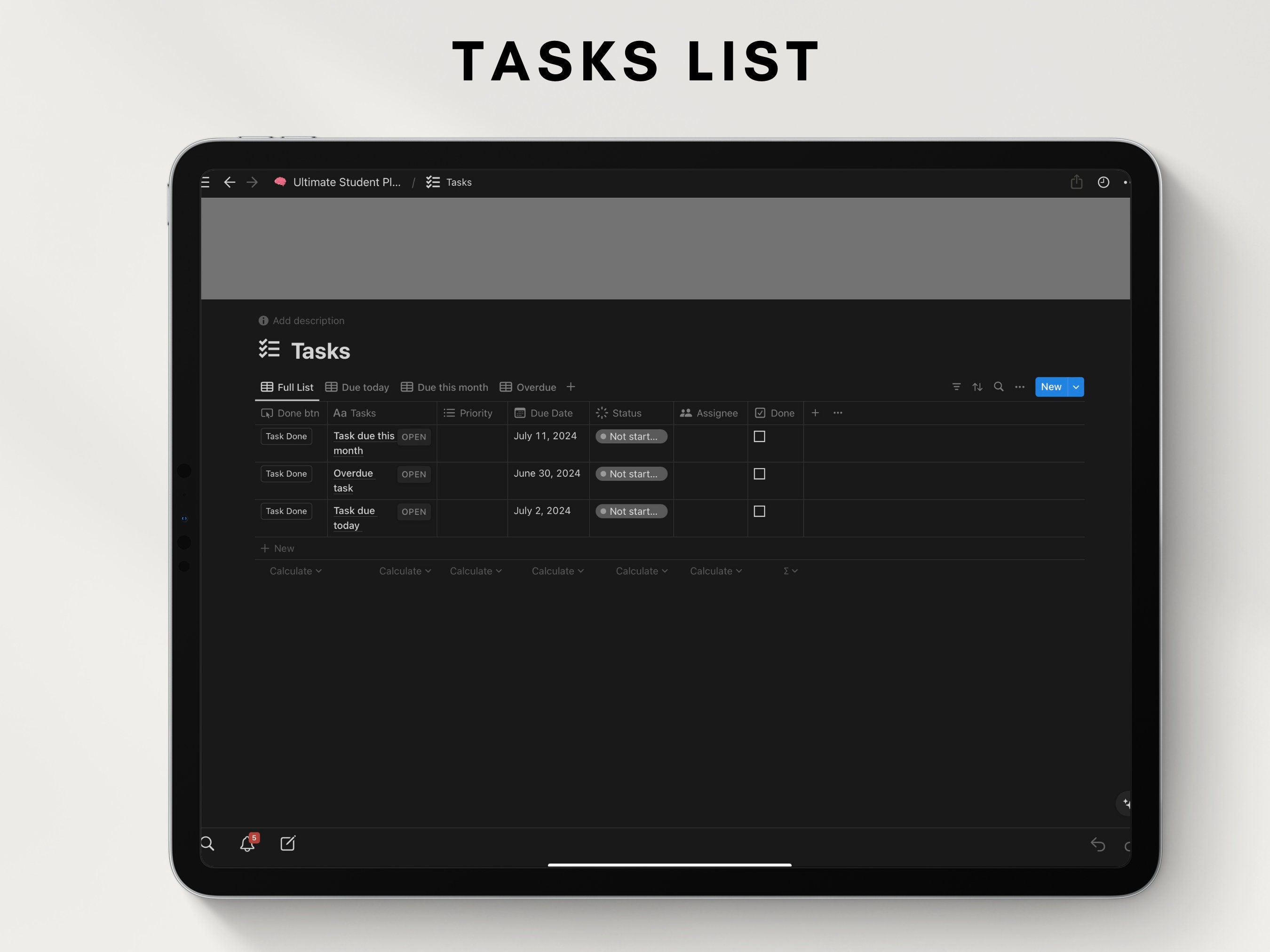 Notion Dark Mode Aesthetic Planner, Ultimate Student Life Planner ...