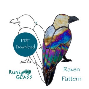 Motif corbeau ou corbeau pour vitrail (passe-temps et commercial)