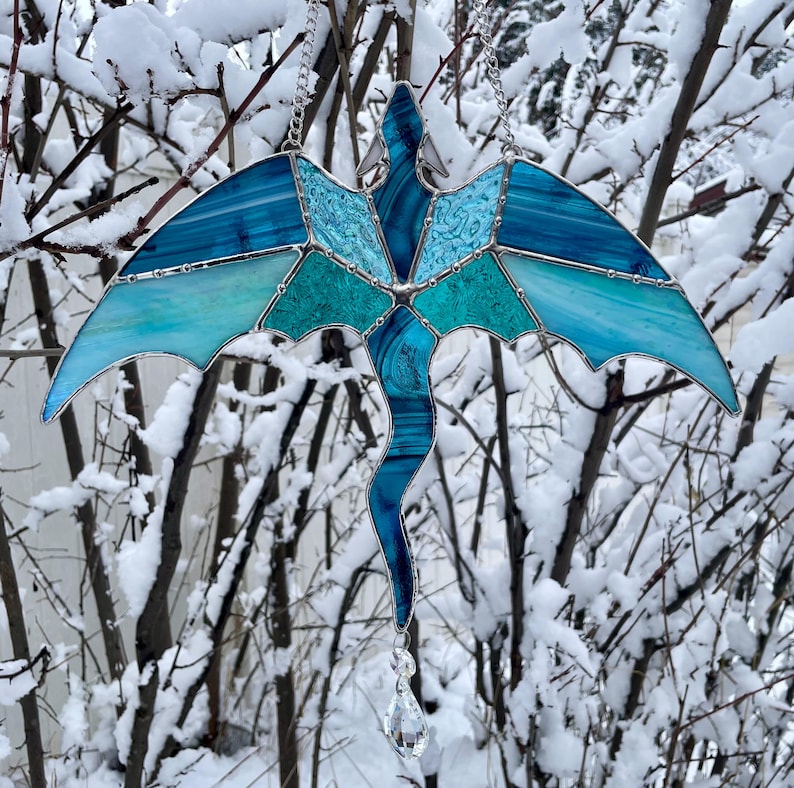Geometric Flying Dragon Pattern for Stained Glass (Hobby and Commercial) image 3