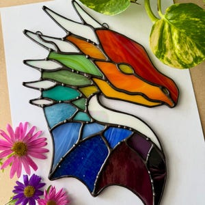 Plated Dragon Fantasy Pattern for Stained Glass (Hobby and Commercial) image 8