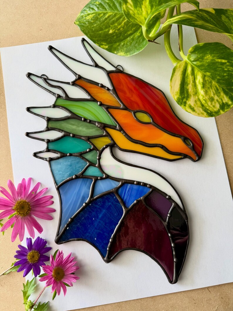 Plated Dragon Fantasy Pattern for Stained Glass (Hobby and Commercial) image 8