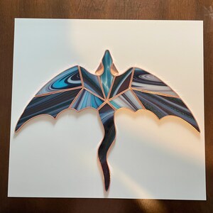 Geometric Flying Dragon Pattern for Stained Glass (Hobby and Commercial) image 8