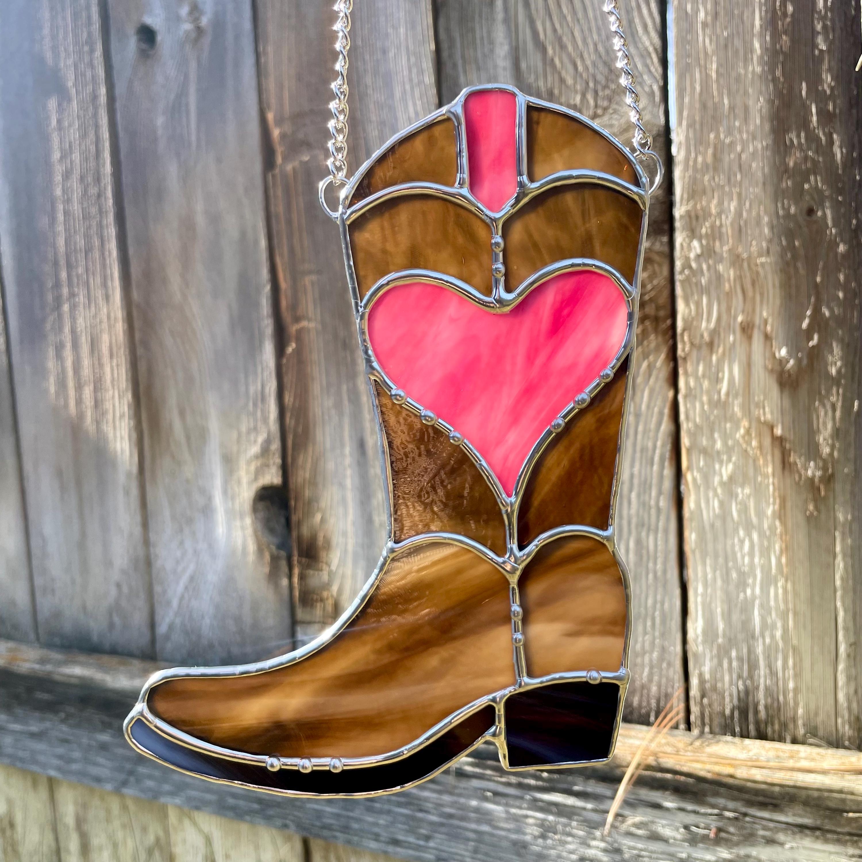 Cowgirl Boot With Heart Pattern for Stained Glass - With Bonus Simple ...