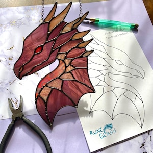 Plated Dragon Fantasy Pattern for Stained Glass (Hobby)