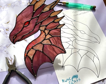 Plated Dragon Fantasy Pattern for Stained Glass (Hobby)
