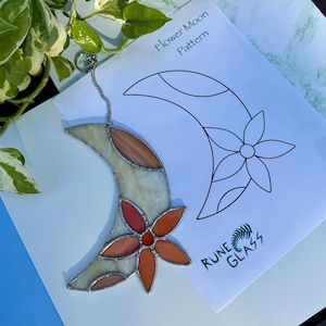 Flower Moon Pattern for Stained Glass (Hobby and Commercial)