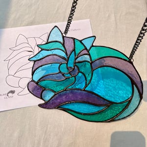 Sleepy Cat, Loaf Kitty Pattern for Stained Glass (Hobby and Commercial)