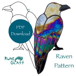 Raven or Crow Pattern for Stained Glass (Hobby and Commercial)