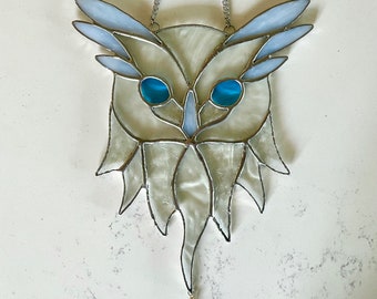 Stained Glass Icy Crystal Owl