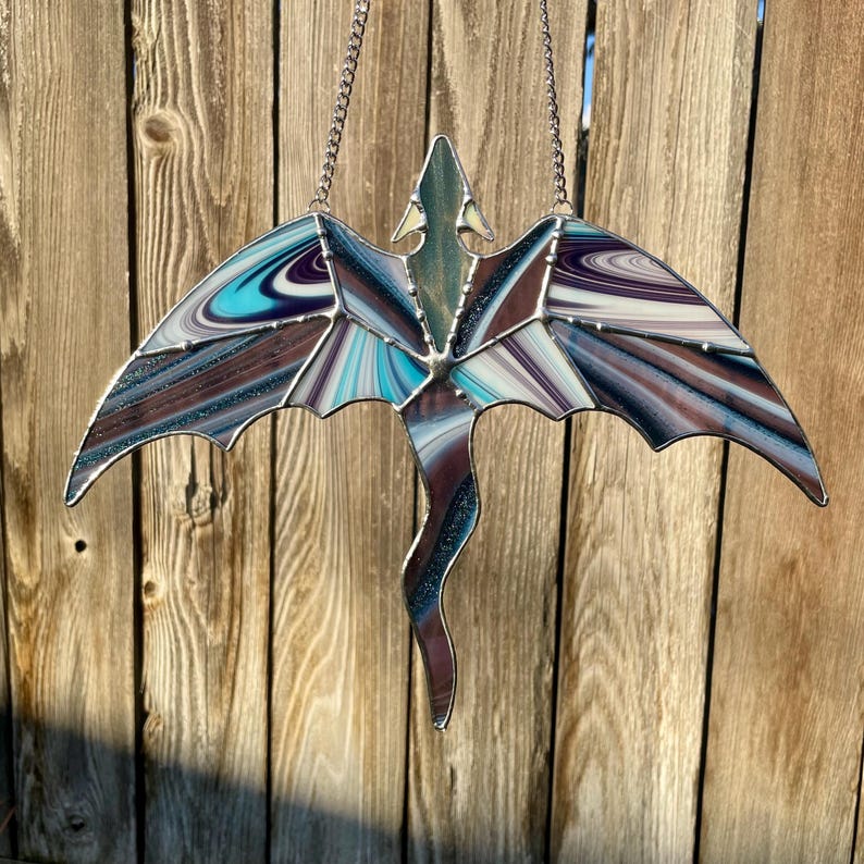 Geometric Flying Dragon Pattern for Stained Glass (Hobby and Commercial) image 9