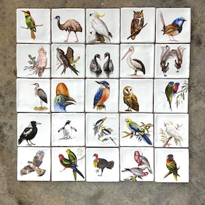Australian Bird Ceramic Tiles: Artisan Nature Art