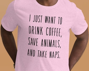 Camisa de rescate de animales, camiseta amante de los animales, regalo de amor de café, regalo para los amantes de los perros