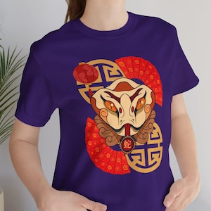 Chinese New Year Snake Tee, Year of the Snake Shirt, Zodiac Animal Top, Lunar Zodiac Clothing, Unisex Jersey Short Sleeve T-Shirt