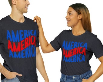 Amerikansk t-shirt, fjärde juli-t-shirt, patriotisk t-shirt, självständighetsdagen-tröja, patriotisk gåva