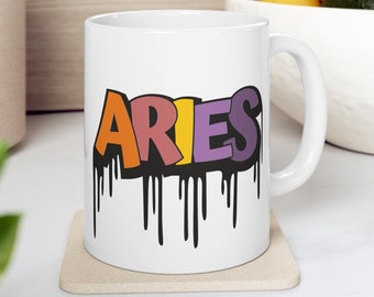 Zodiac sign mug, Aries cup, astrology gift, gift for astronomist, astronomer mug, constellation cup