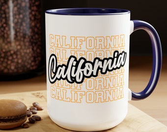 Mug d'état, tasse de Californie, cadeau de déménagement, cadeau de déménagement, mug aux couleurs de l'état, mug de déménagement