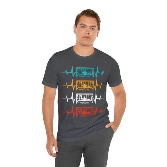 Water Polo Heartbeat Shirt, Unique Graphic Player Design, Perfect for Sports Lovers, Great Gift for Water Polo Fans