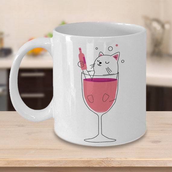 Cat lover gift, Ceramic Cup, Wine cup, cat lover, travel mug, humorous mug