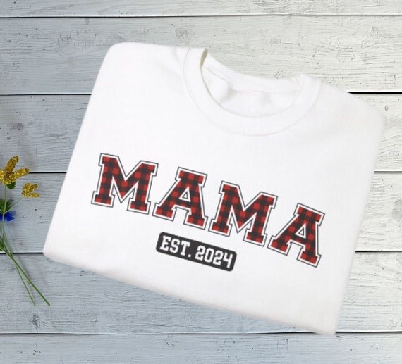 Mama plaid Sweatshirt, College Font Mama Sweatshirt, Retro Mom Sweatshirt, Mama pullover, Mama Gift, Mom Life Sweatshirt, Mom Gift