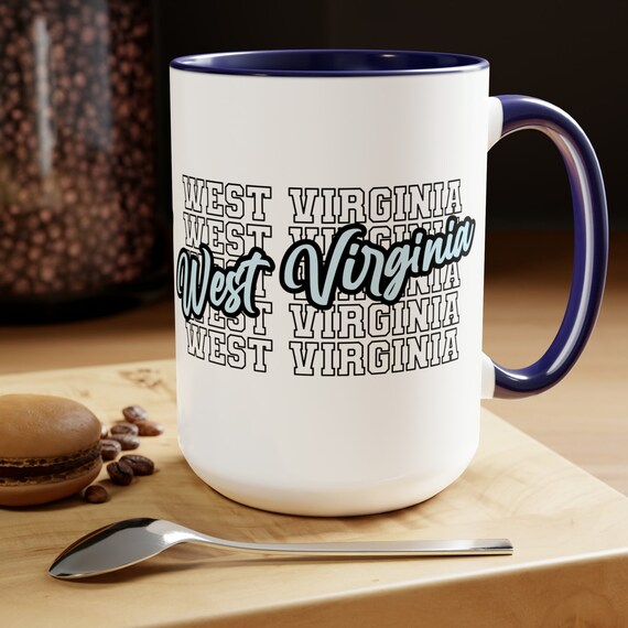 Mug with state pride colors farewell gift for friend moving West Virginia cup moving gift