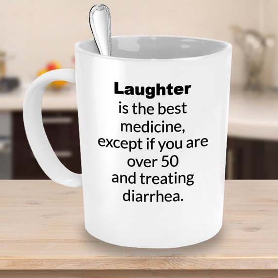 Medicine mug, best friends mug, senior citizen cup, golden oldies gift, Laughter best medicine gift