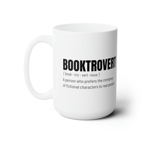 Booktrovert mug, Book Lover cup, Cute Book Lover mug, Librarian cup, Gift For Teacher, Librarian gift