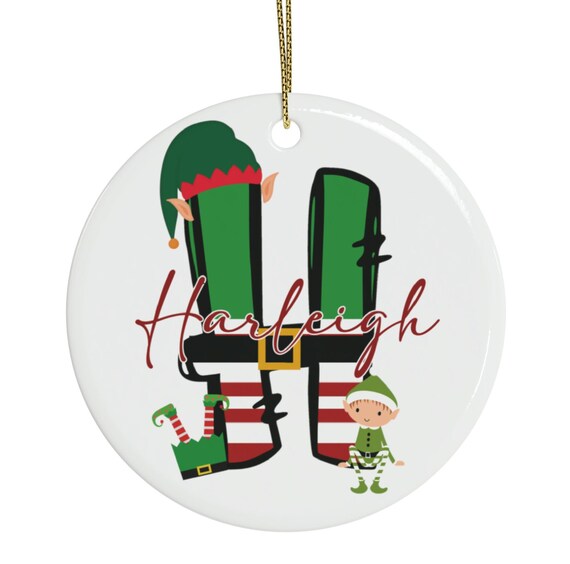 Personalized Christmas ornament, Custom made Initial ornament, Child's keepsake gift, Christmas personalized bauble, memento gift