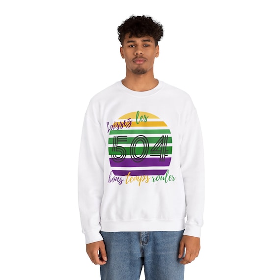 Area Code Mardi Gras sweatshirt, Fat Tuesday pullover, NOLA gift, Let the good times roll, party sweater
