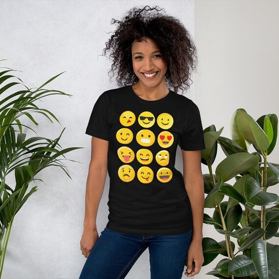 Emoji t-shirt, graphic tee, emoticon, gift for her, gift for him, novelty tee