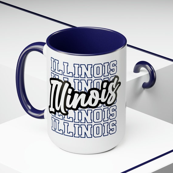 State pride mug, farewell gift, Illinois colors cup, home pride mug, friend moving gift, relocation cup