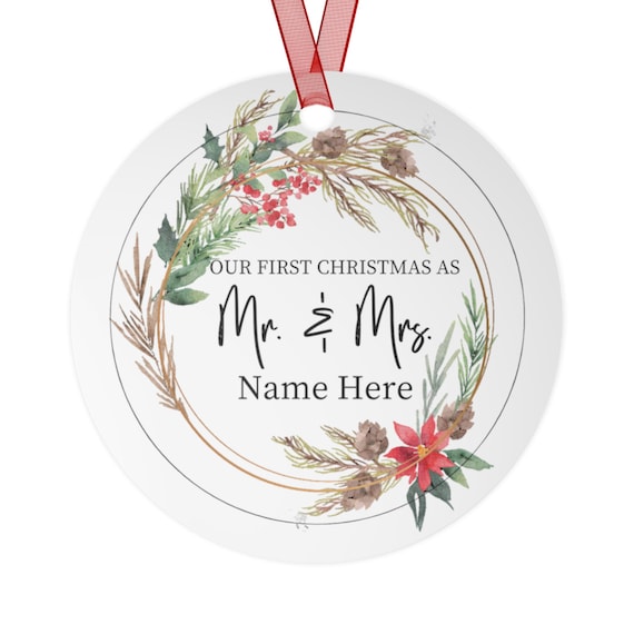 First Christmas Marriage Ornament, Wedding Bauble, Unique Wedding Gift, Gift for Married Couple, Mr and Mrs Ornament,