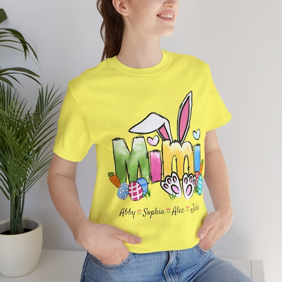 Customized Easter Mimi t-shirt, Bunny Mimi tee, Retro Easter tee, Holiday tshirt, Bunny shirt, Grandma gift, Holiday gift