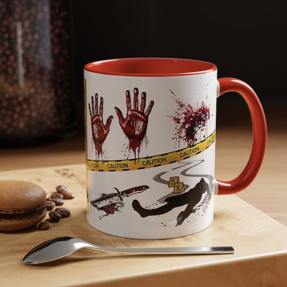 True Crime Mug, Crime Scene cup, Gift for Mystery Enthusiasts, Criminal Justice Students, Homicide Detective Mug, CSI