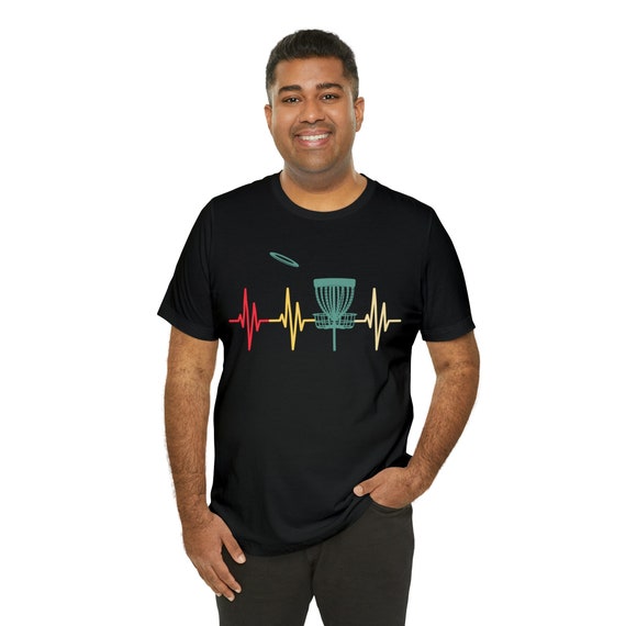 Disc golf shirt, Disc golf tshirts, Golf tee, Gift for Disc golfer, golfer gift, disc golf heartbeat shirt