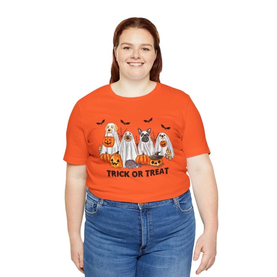 Dog Halloween Shirt, Cute Ghost Pups and Pumpkins Design, Perfect for Spooky Season Wear, Unique Gift for Dog Lovers, Perfect Canine gift