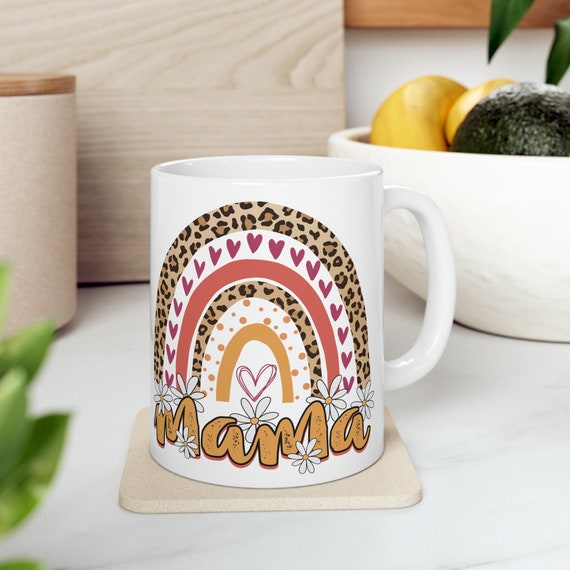 Mama mug, mother cup, Retro mom mug, mama gift, Mother's day gift, rainbow mama cup