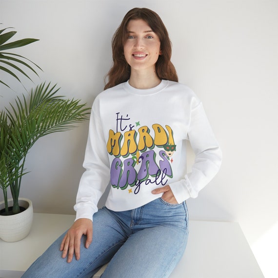 Mardi Gras sweatshirt, Fat Tuesday pullover, Carnival sweater, unique carnival gift, parade wear garment